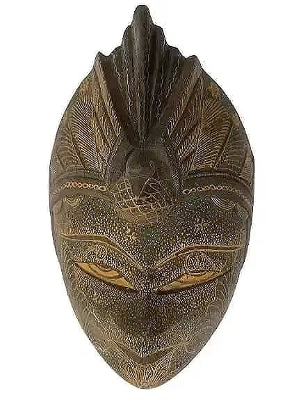 A hand carved Java Batik wooden mask (1 of 9)