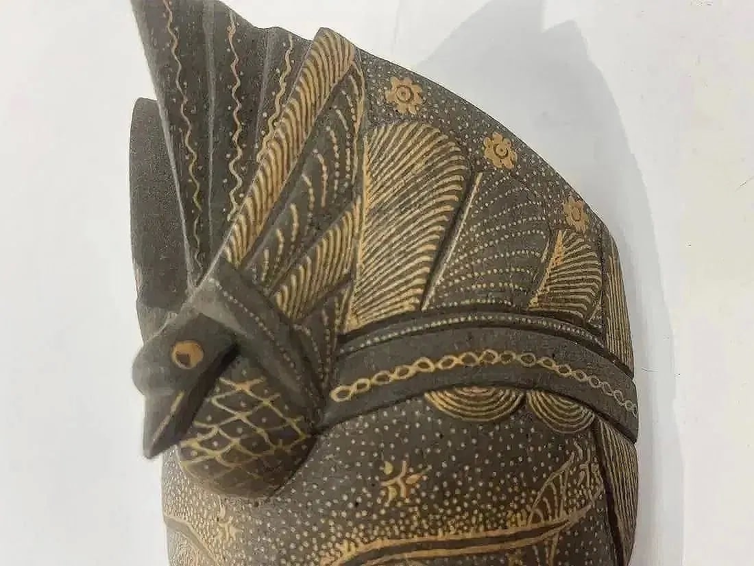 A hand carved Java Batik wooden mask - 3