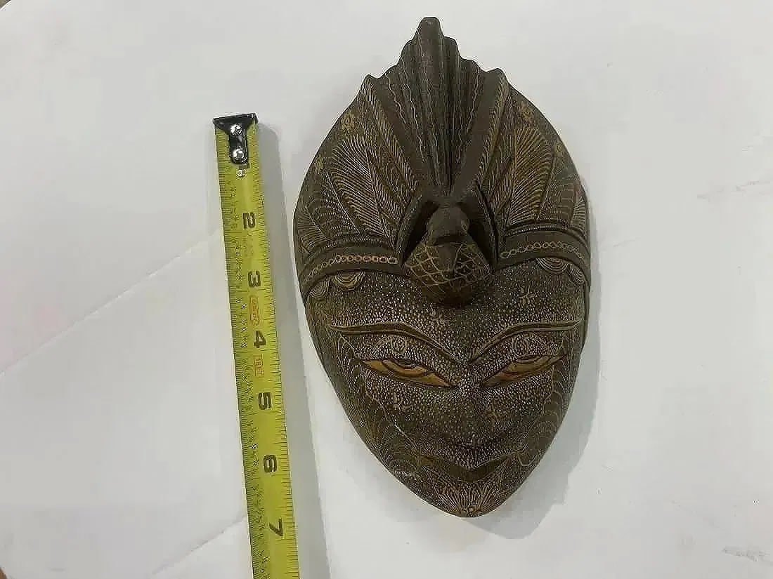 A hand carved Java Batik wooden mask - 6