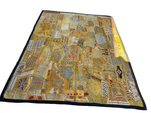 Indo Balinese embroidered crazy patch blanket (1 of 17)