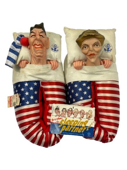 Ronald & Nancy Reagan Presidential Slippers , Never used: 1980's Ronald & Nancy Reagan presidential slippers , Never used. Comes with the original price & sellers tag. A unique never used pair of president Ronald Reagan & Nancy Reagan.