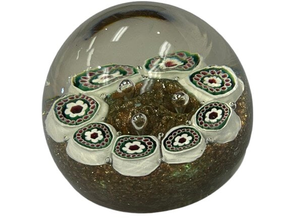 Italian Murano Fratelli Toso Art Glass Mellefiori Paperweight: Italian Murano Fratelli Toso Art Glass Mellefiori Paperweight(thousand Flowers) Paperweight.