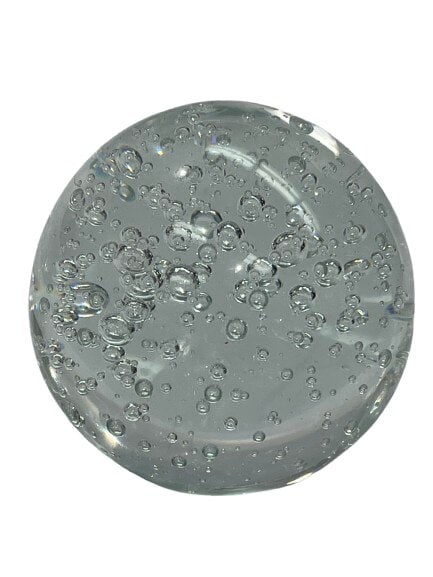 Italian art Glass Paperweight with air bubbles: Italian art Glass Paperweight with air bubbles.