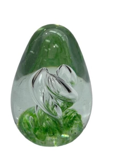 Italian Pear shape art Glass Paperweight with controlled bubble: Italian Pear shape art Glass Paperweight with controlled bubble.