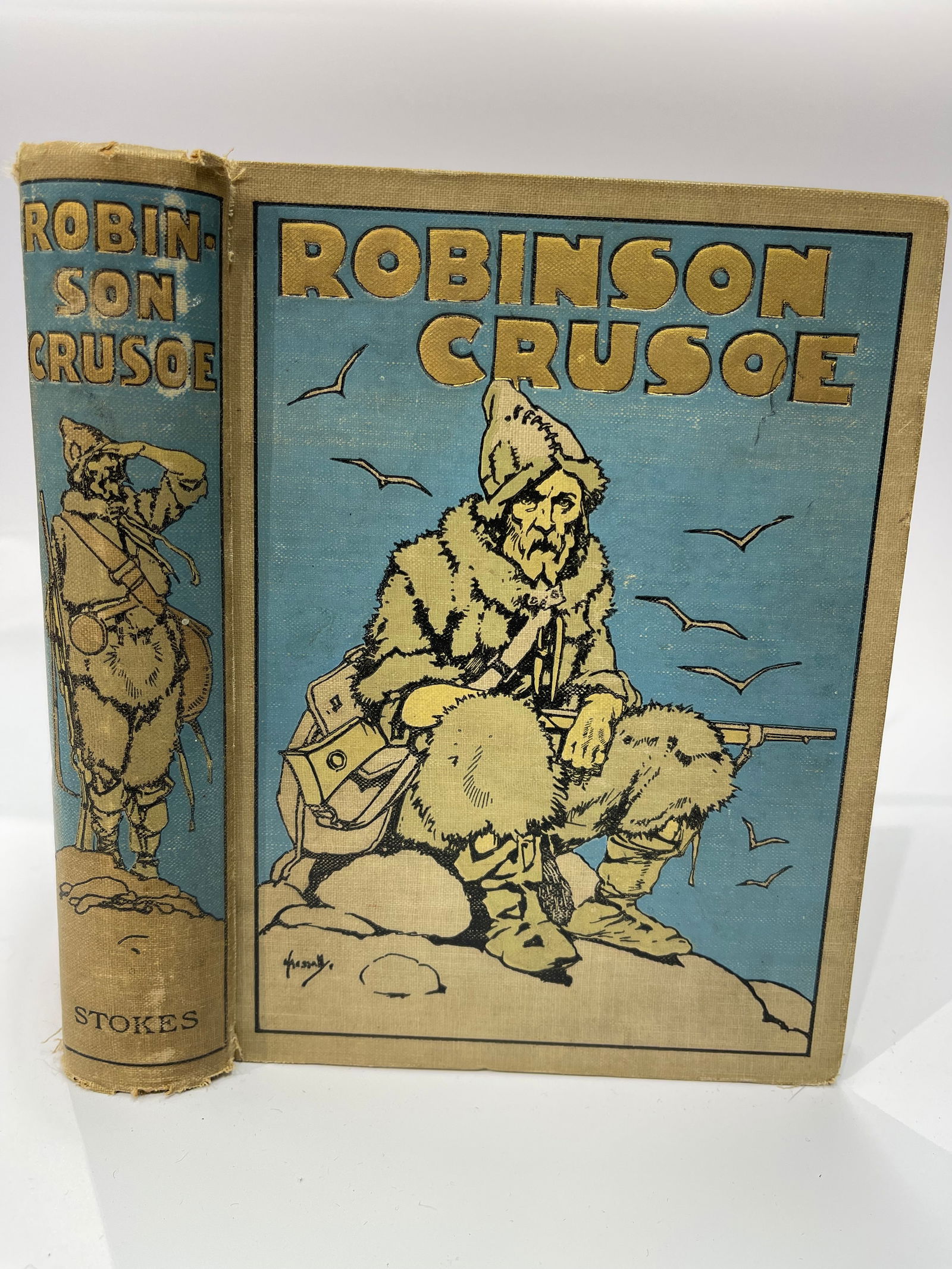 The life and advantures of robinson crusoe Book by Daniel Befoe.: The life and adventures of Robinson Crusoe Book by Daniel Befoe. Ilustrated in color by W.B.Robinson Published by Frederick A.Stokes company of New York. A Hard cover book and a good read.We offer in