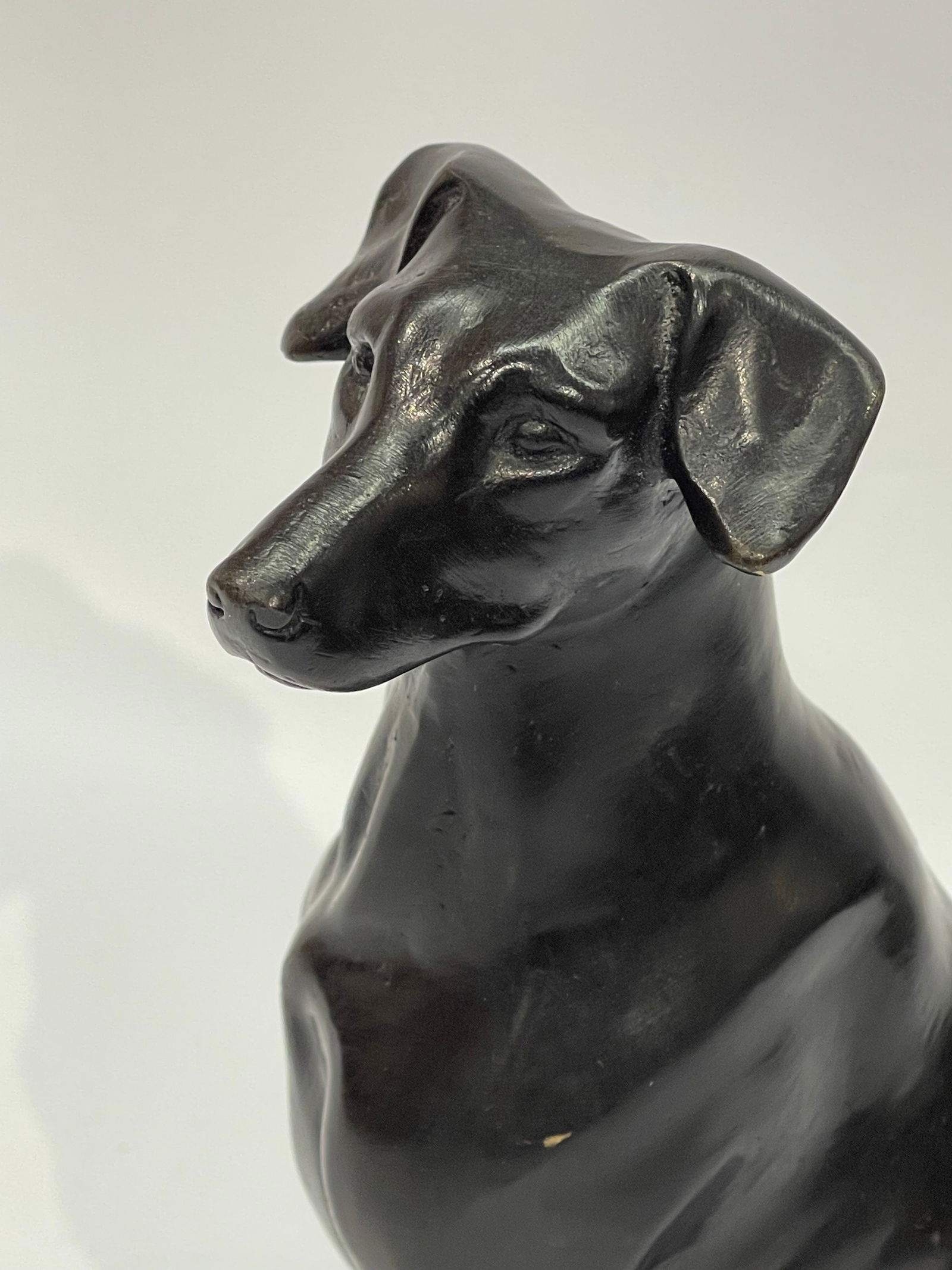 A bronze sitting Dog statue - 3