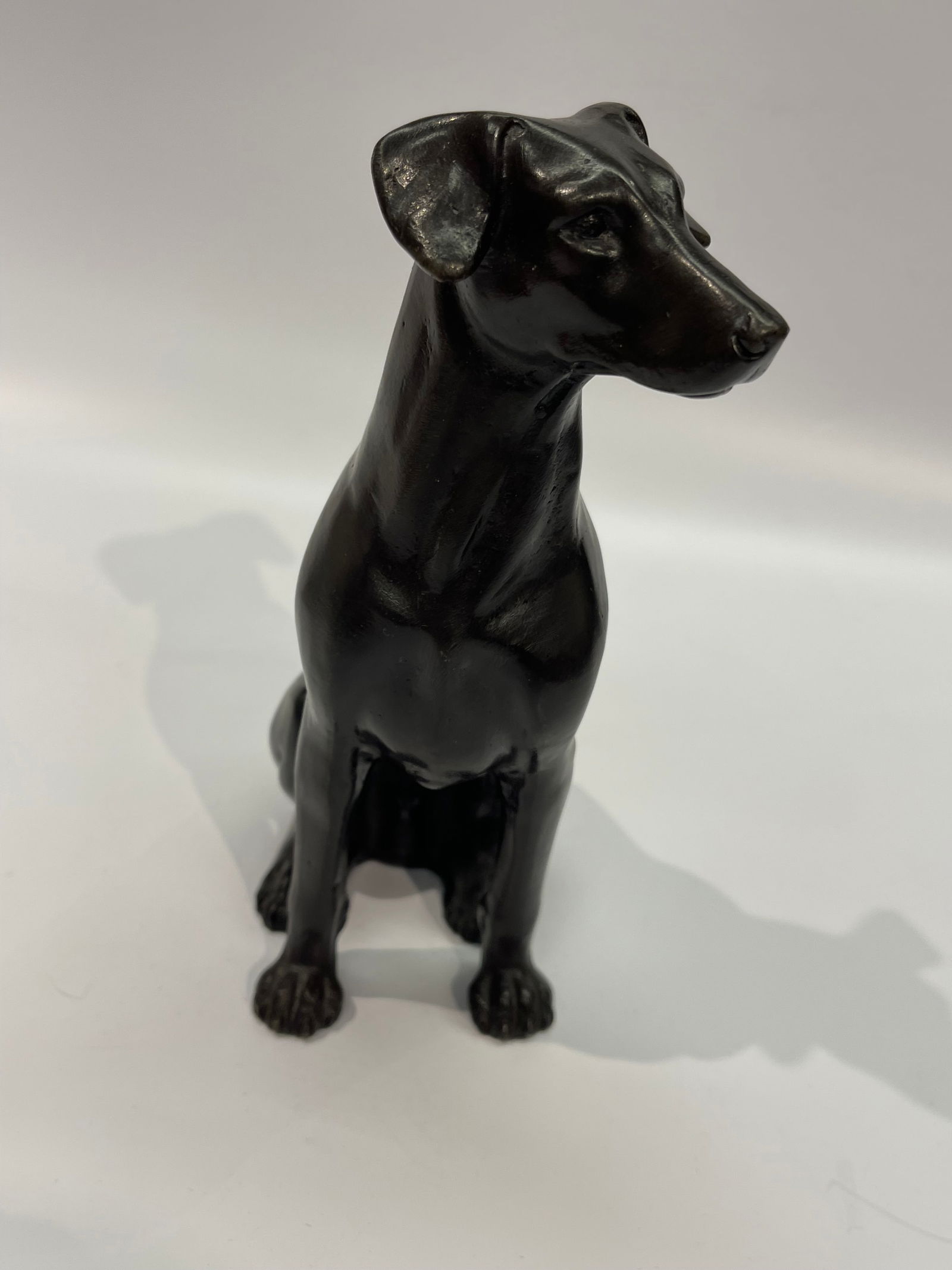 A bronze sitting Dog statue - 5