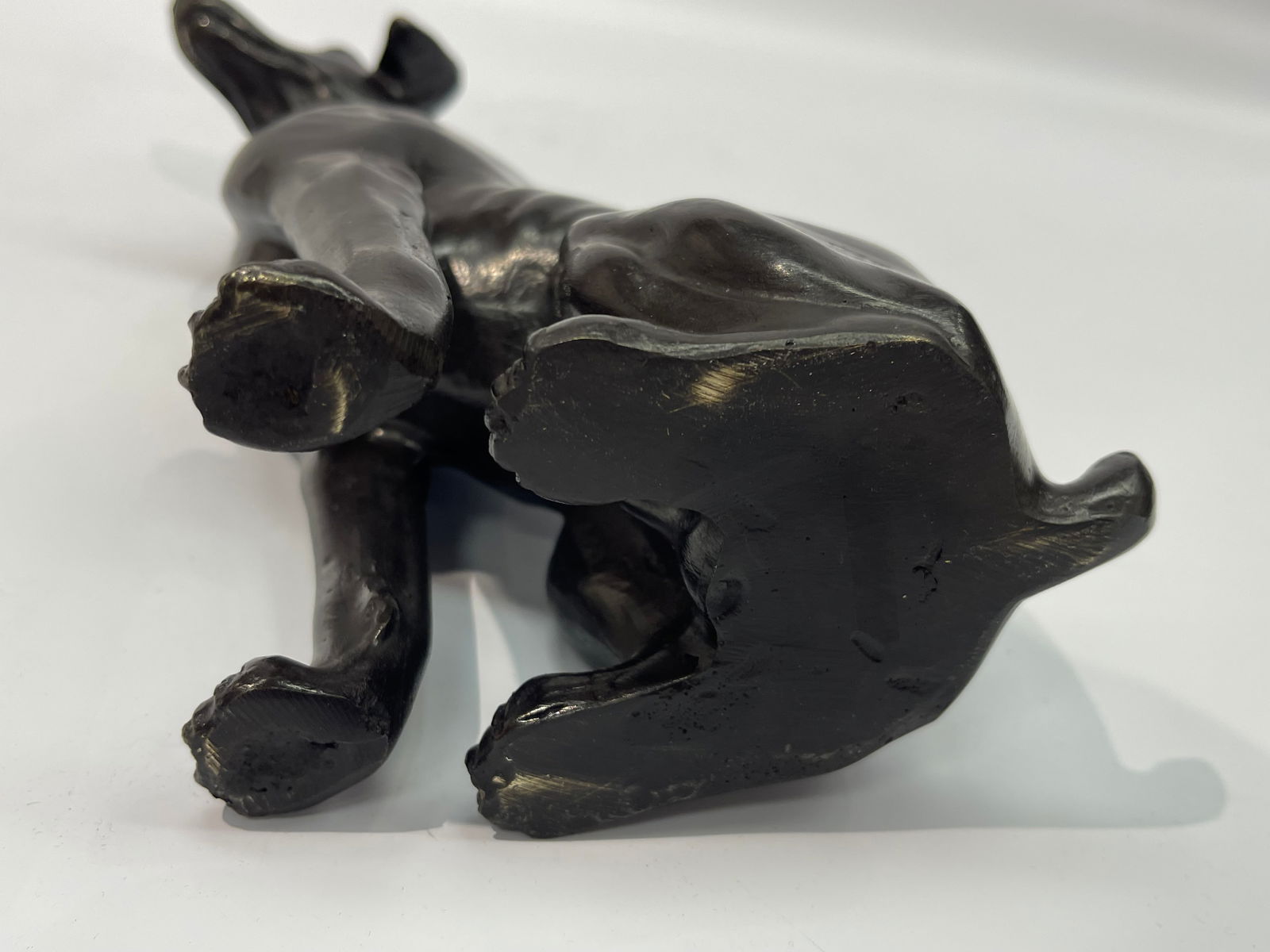 A bronze sitting Dog statue - 8