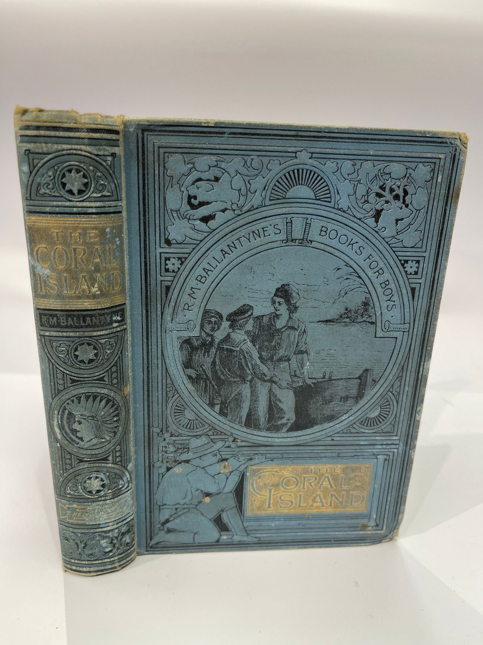 The Coral Island book by Robert Michael Ballantyne A tale of the pacific ocean: The Coral Island book by Robert Michael Ballantyne. A tale of the pacific ocean. A hard cover book published 1893 by the T. NELSON AND SONS publishing.