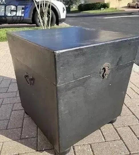 A square blanket chest trunk: A square wooden blanket chest trunk. 20 inches by 20 inches wide and 22"1/2 inches tall.