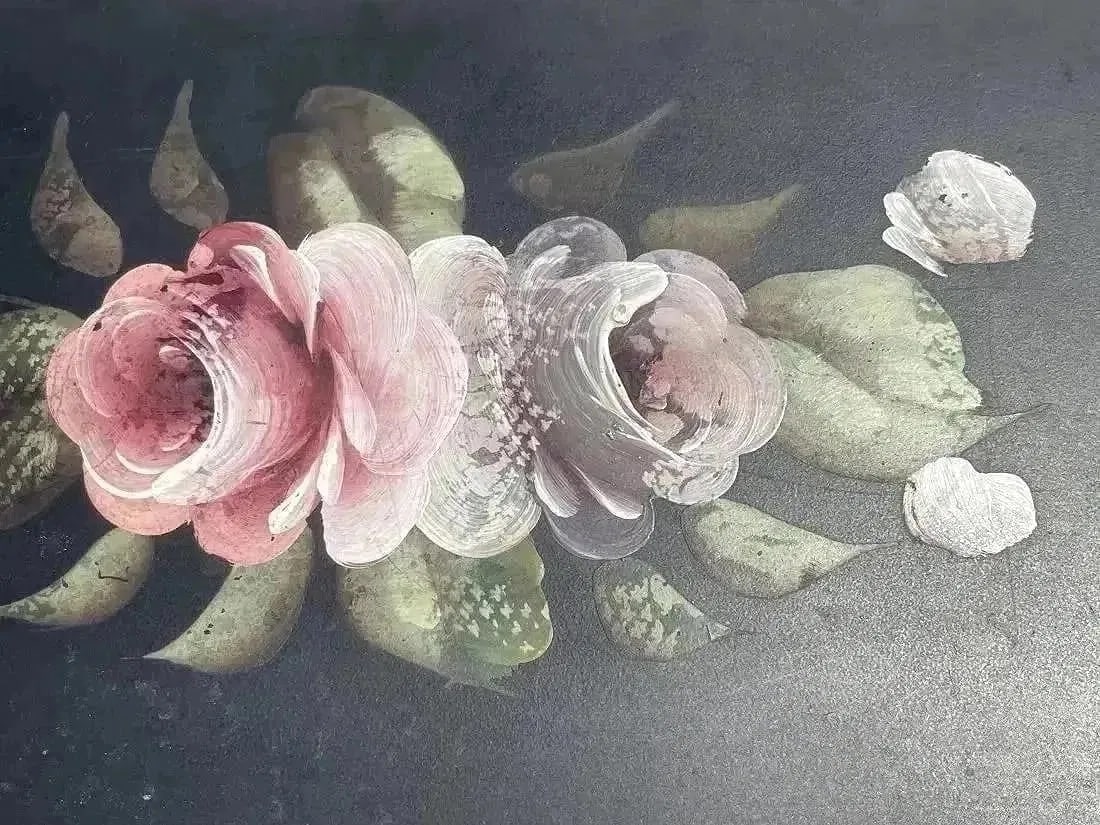 A large hand painted serving tray - 5