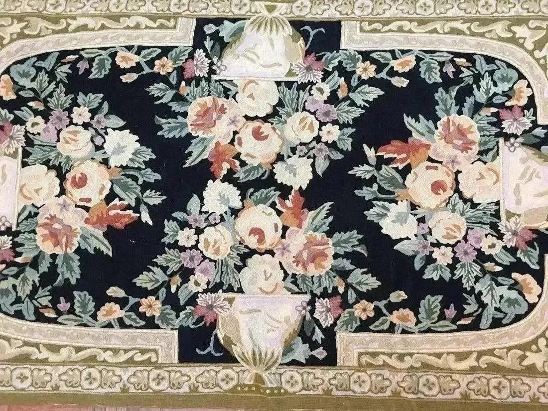 An old Chainstich rectangular tapestry rug - 5