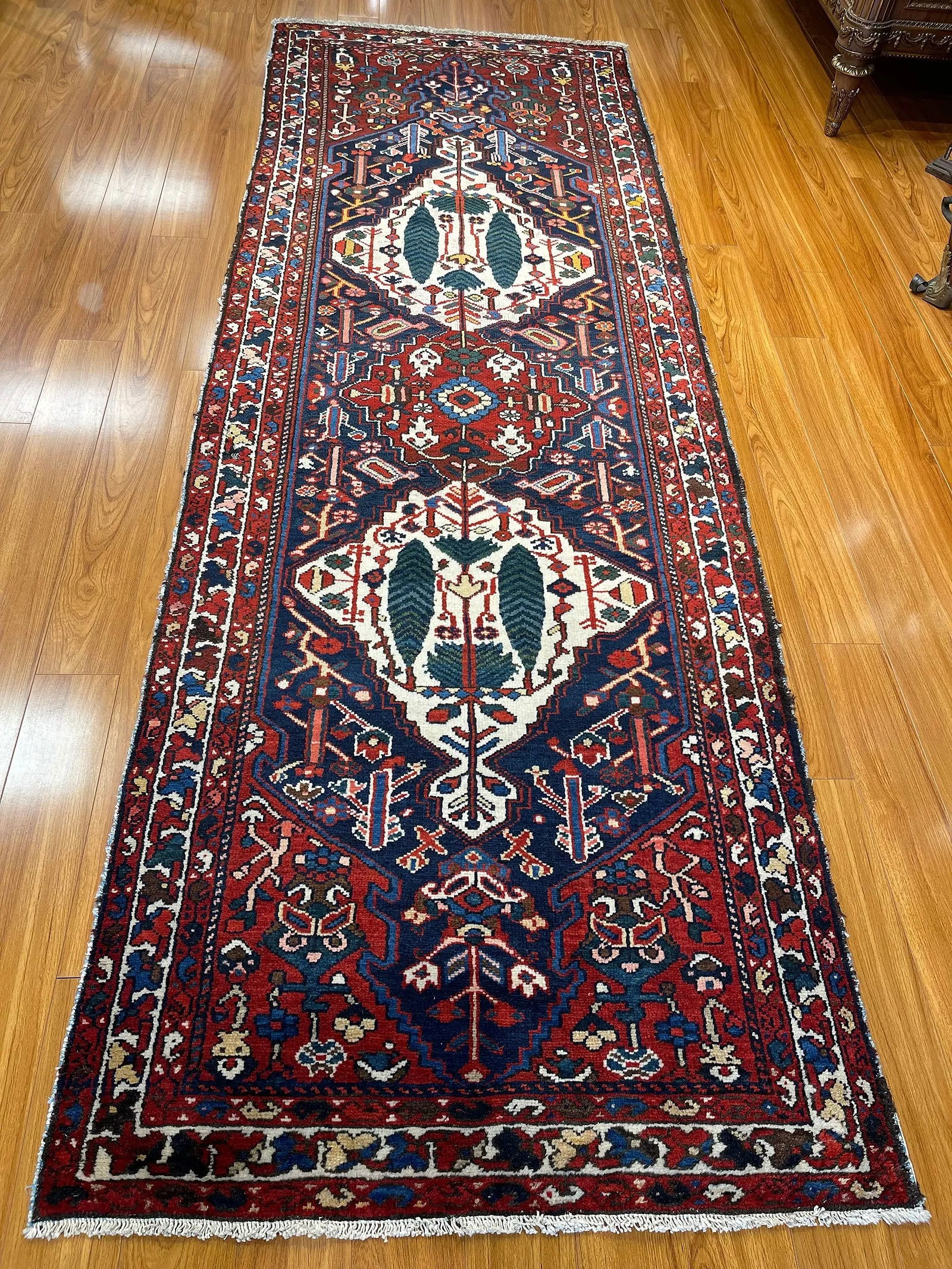 Antique Persian Bakhtiari handwoven tribal runner (1 of 17)