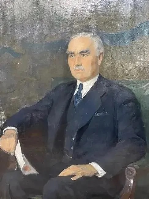 Augustus Vincent Tack (1870 - 1949) Oil Portrait painting of Under Secretary Joseph Clark Grew: Augustus Vincent Tack (1870-1949) Oil on Canvas portrait painting of USA diplomat & Under secretary Joseph Clark Grew. The massive frame measurements are 44 1/4 inches wide by 54 1/4 inches long. The