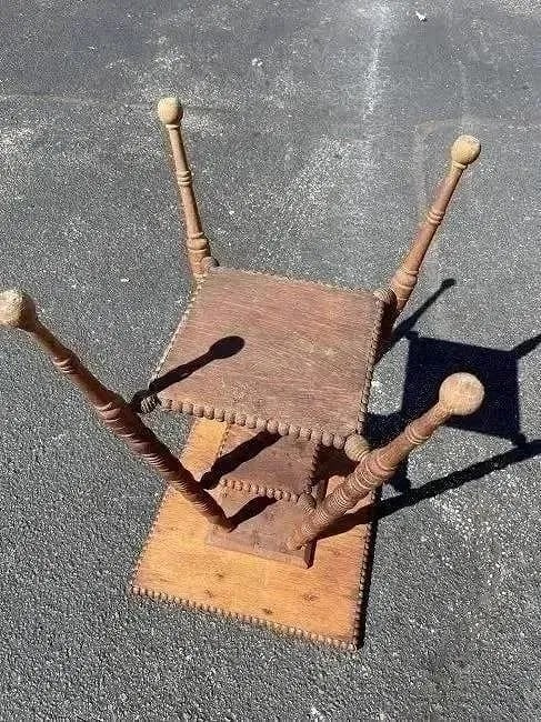 Antique Oak Square Table - 10