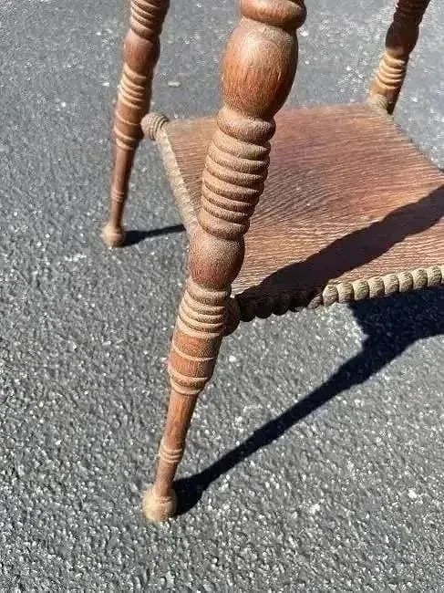 Antique Oak Square Table - 3