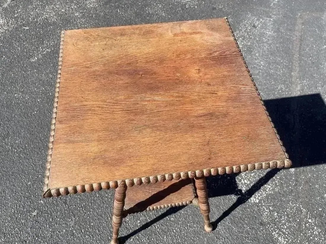 Antique Oak Square Table - 4