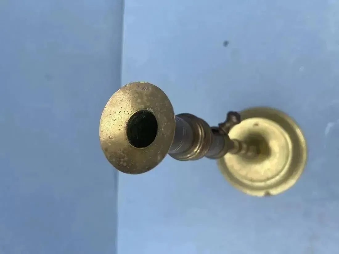 A Brass Candlestick with ejector - 2