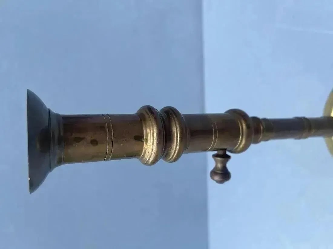 A Brass Candlestick with ejector - 7