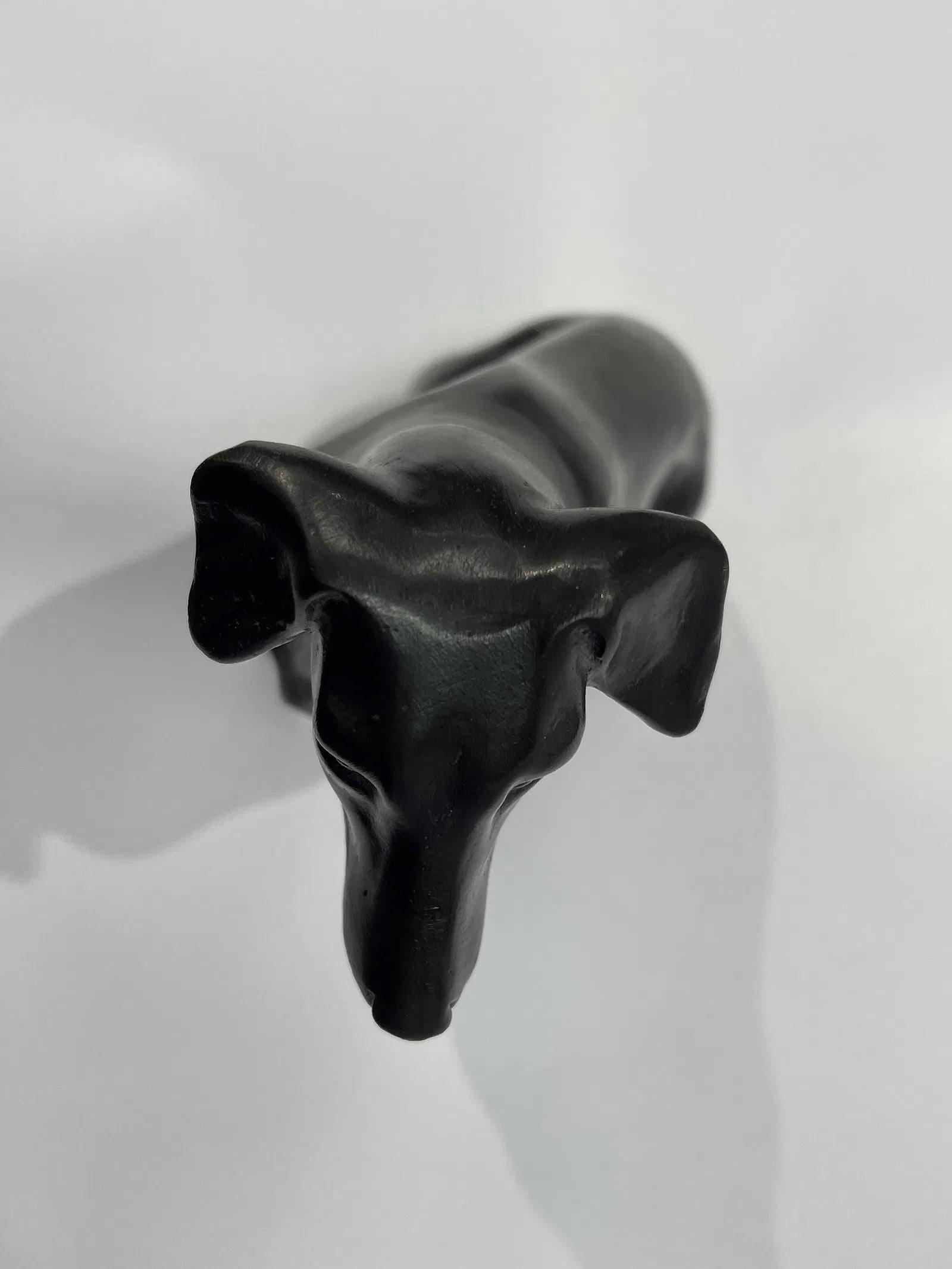 A bronze sitting Dog statue - 12