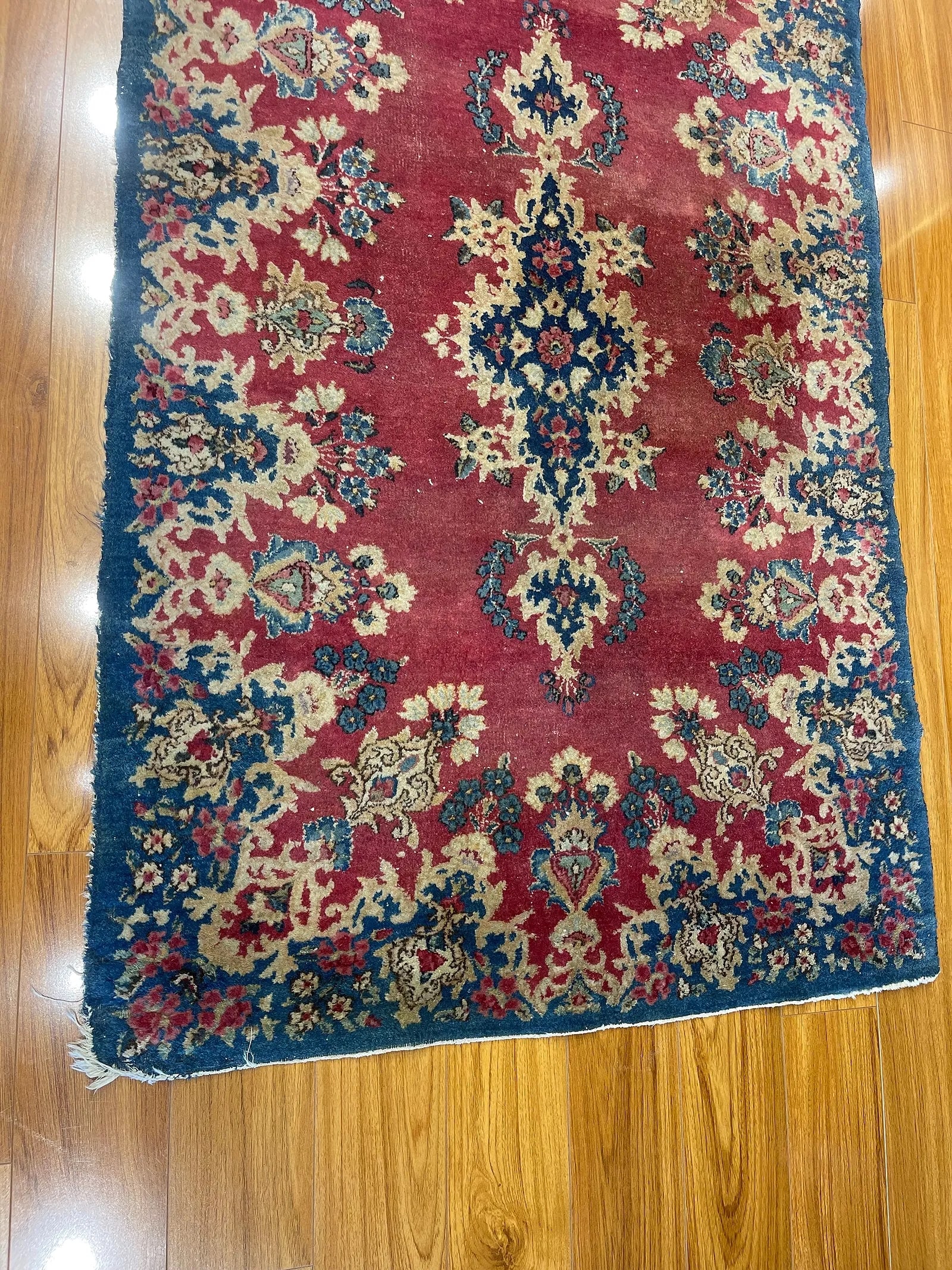 Old Persian Kerman Scatter rug - 5