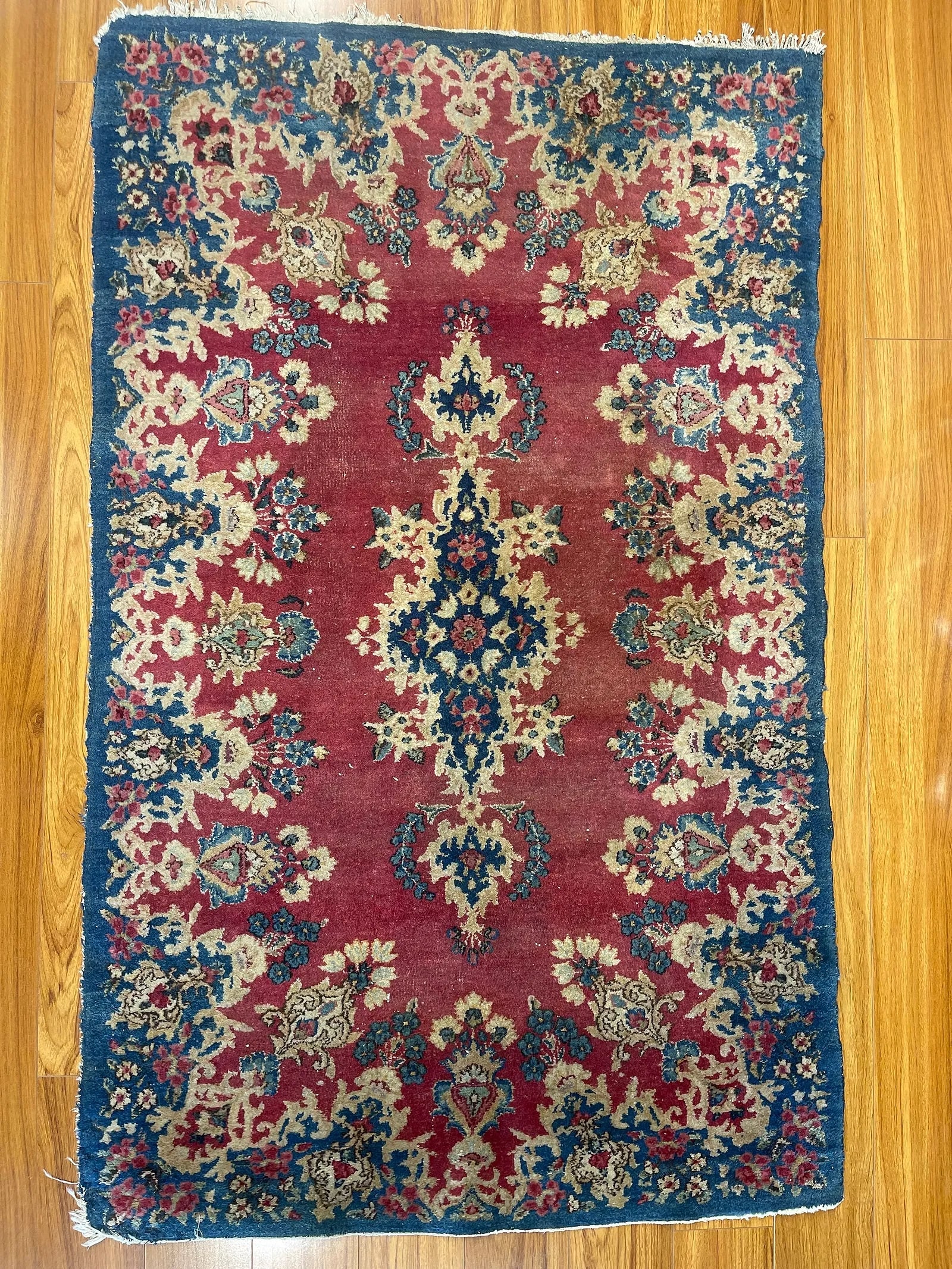 Old Persian Kerman Scatter rug - 7
