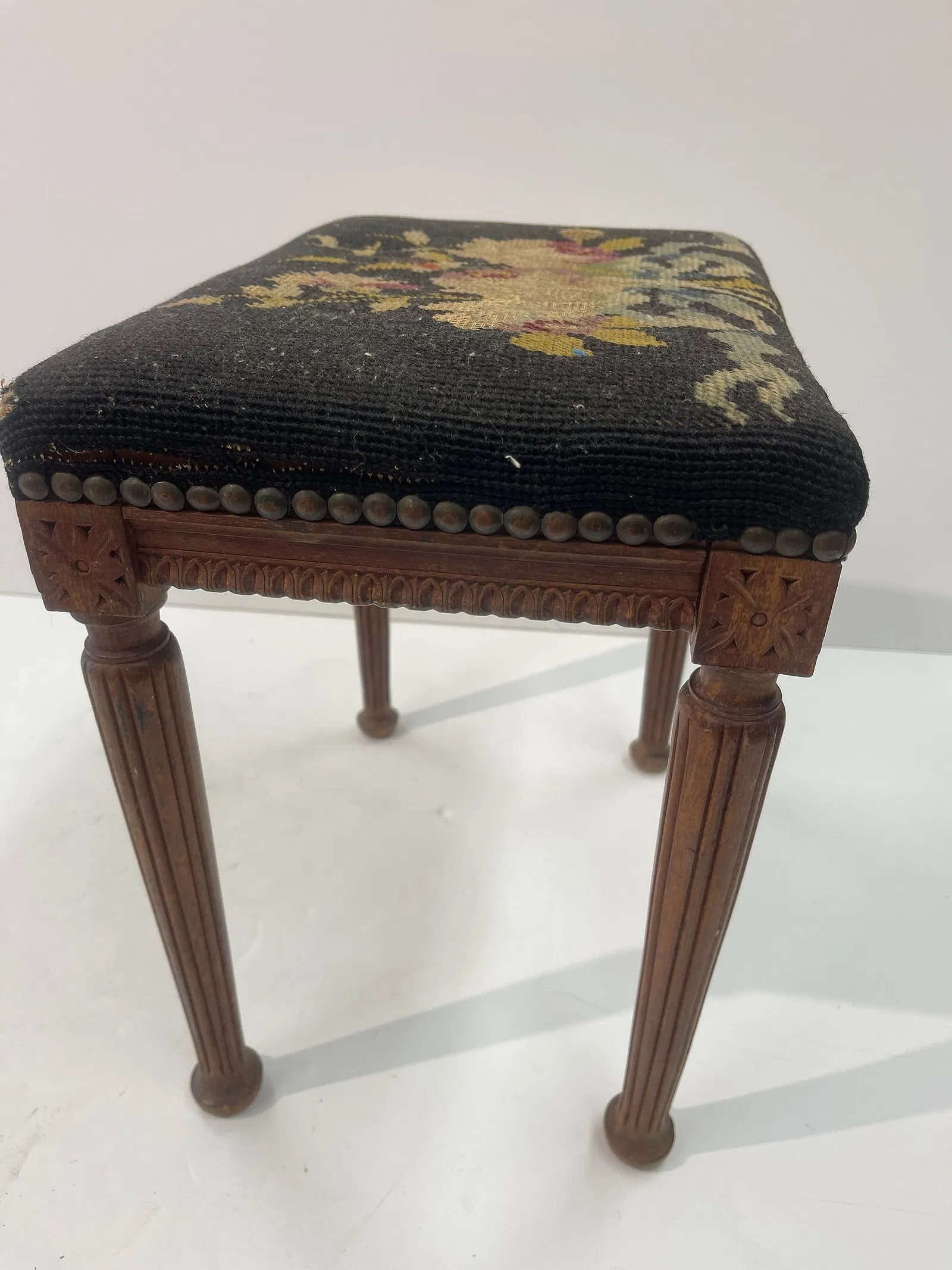 Antique tall Foot Stool - 11