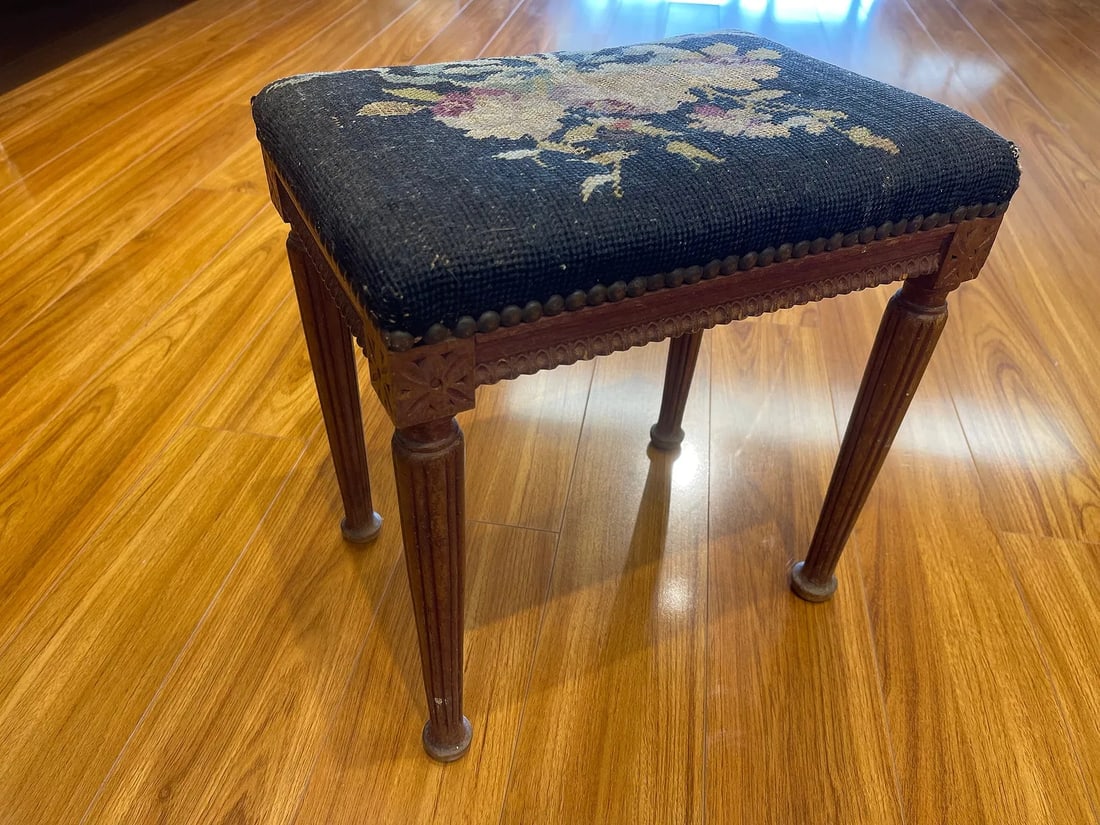 Antique tall Foot Stool - 2