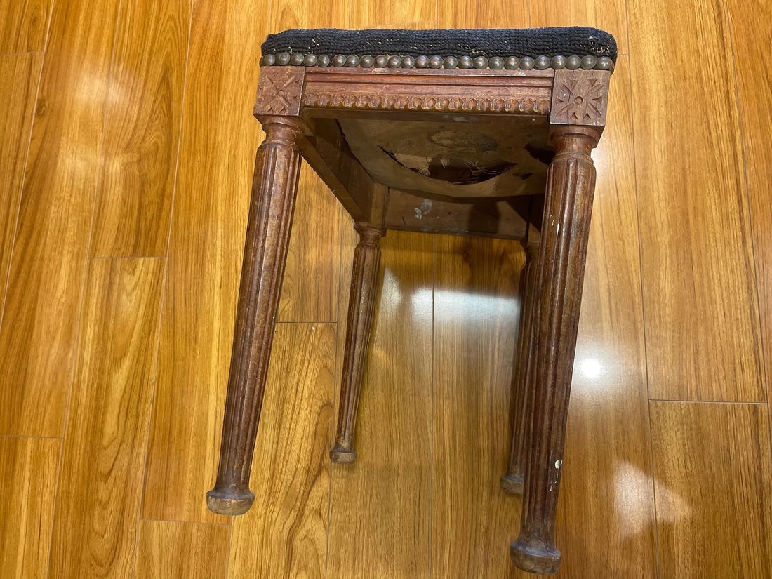 Antique tall Foot Stool - 3