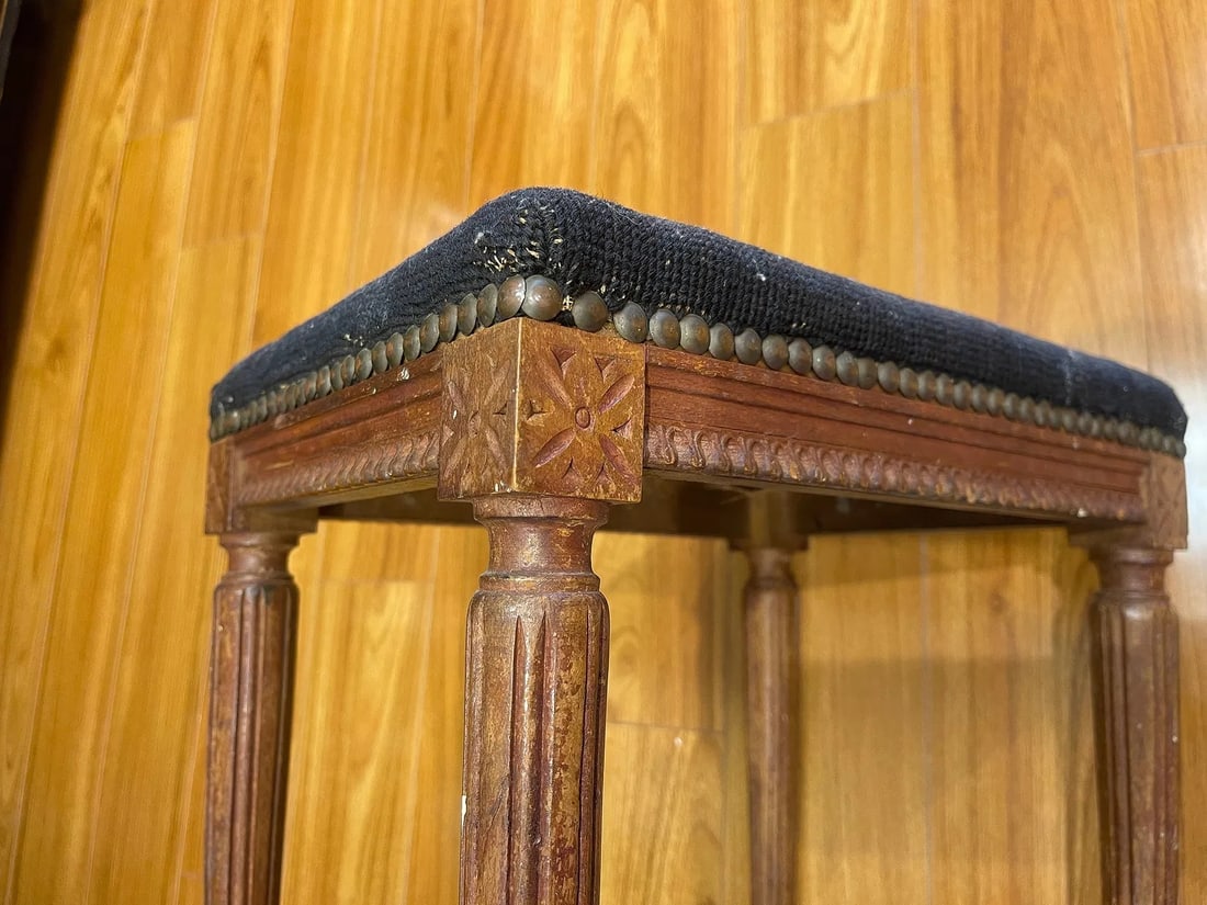 Antique tall Foot Stool - 4