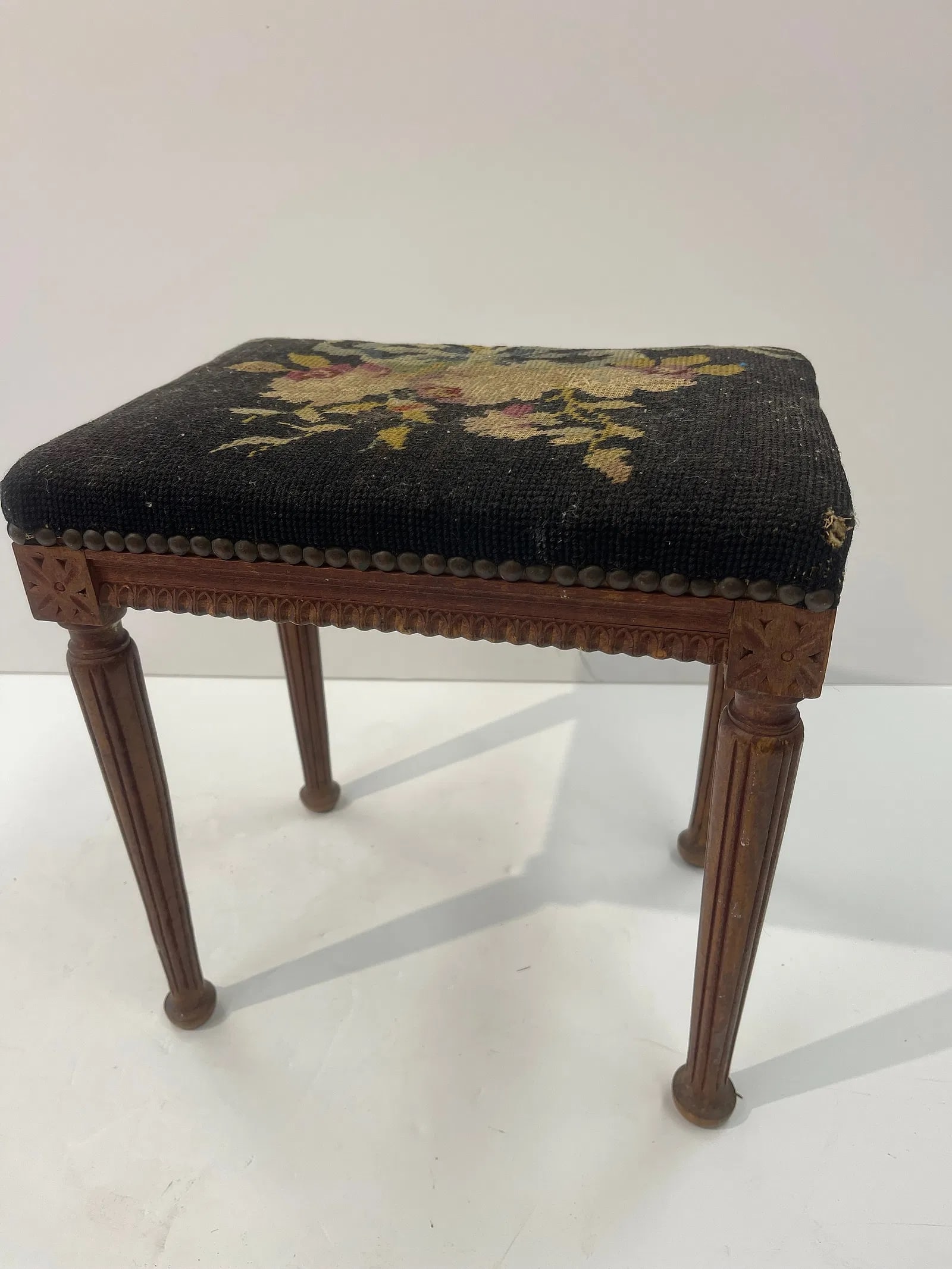 Antique tall Foot Stool - 5