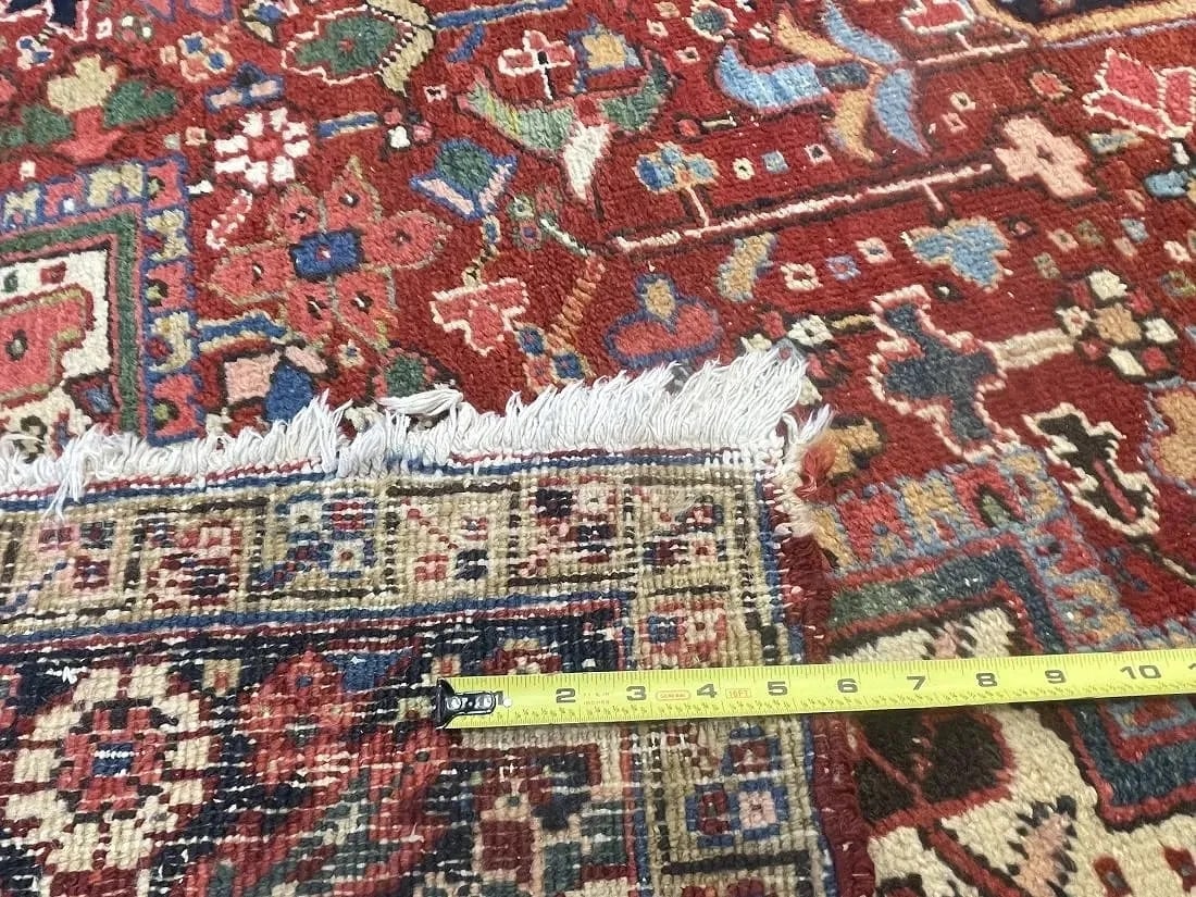 Antique Persian Heriz handwoven rug - 12