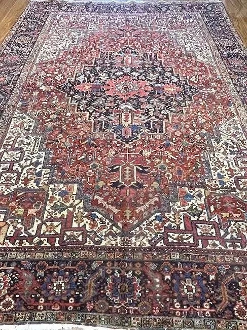 Antique Persian Heriz handwoven rug - 8