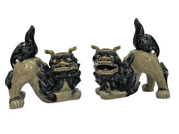 Pair of glazed Foo Dogs (1 of 17)