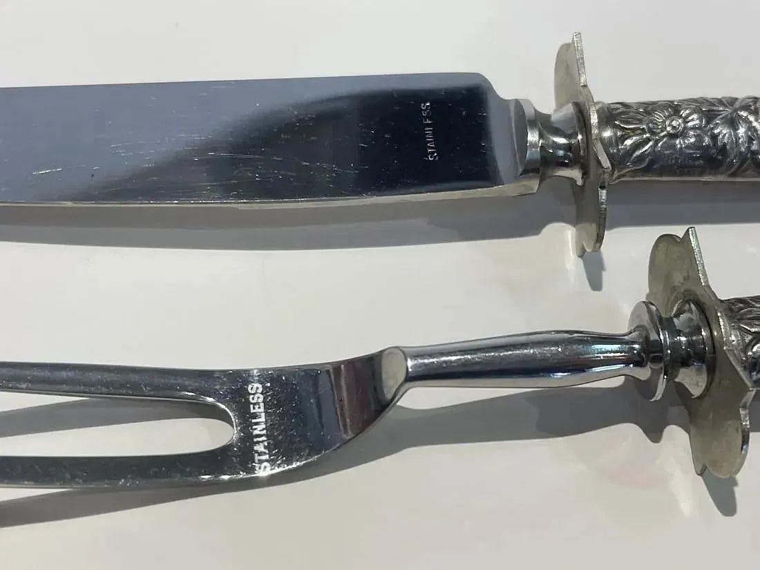 Sterling silver Handle Carving Set - 8