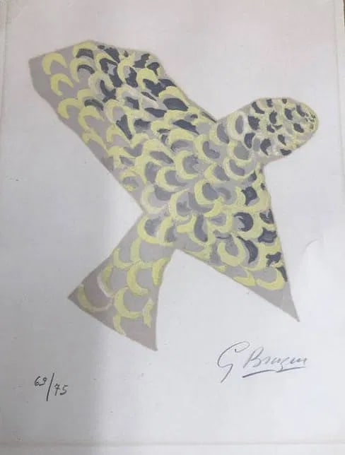 GEORGES BRAQUE (1882-1963) The Raptor Pencil signed lithograph: A GEORGES BRAQUE (1882-1963) The Raptor Lithograph.Pencil signed & numbered 69 from the edition 75. signed lower right and numbered lower left.This LOT is located in Boston Massachusetts and would be 