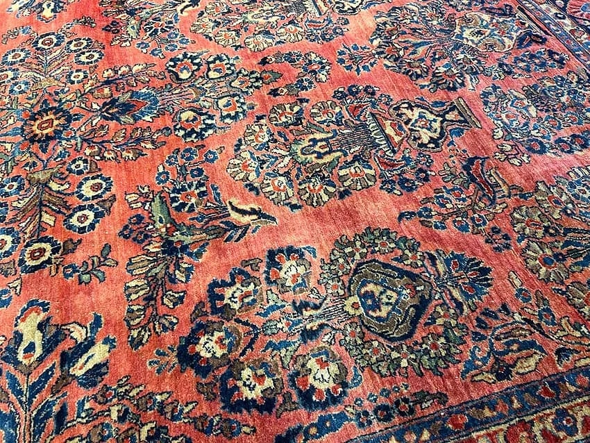 Antique Persian Sarouk room size rug - 10