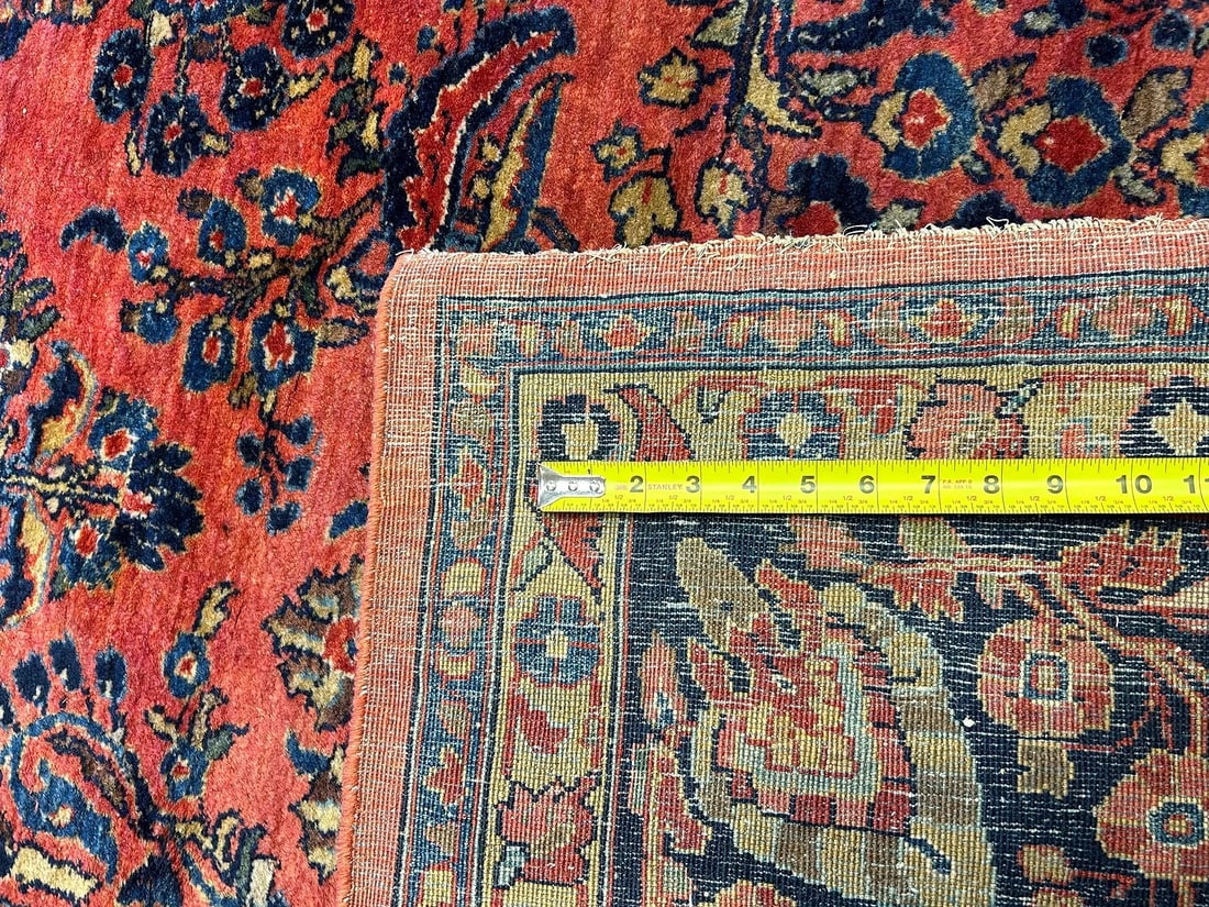 Antique Persian Sarouk room size rug - 12