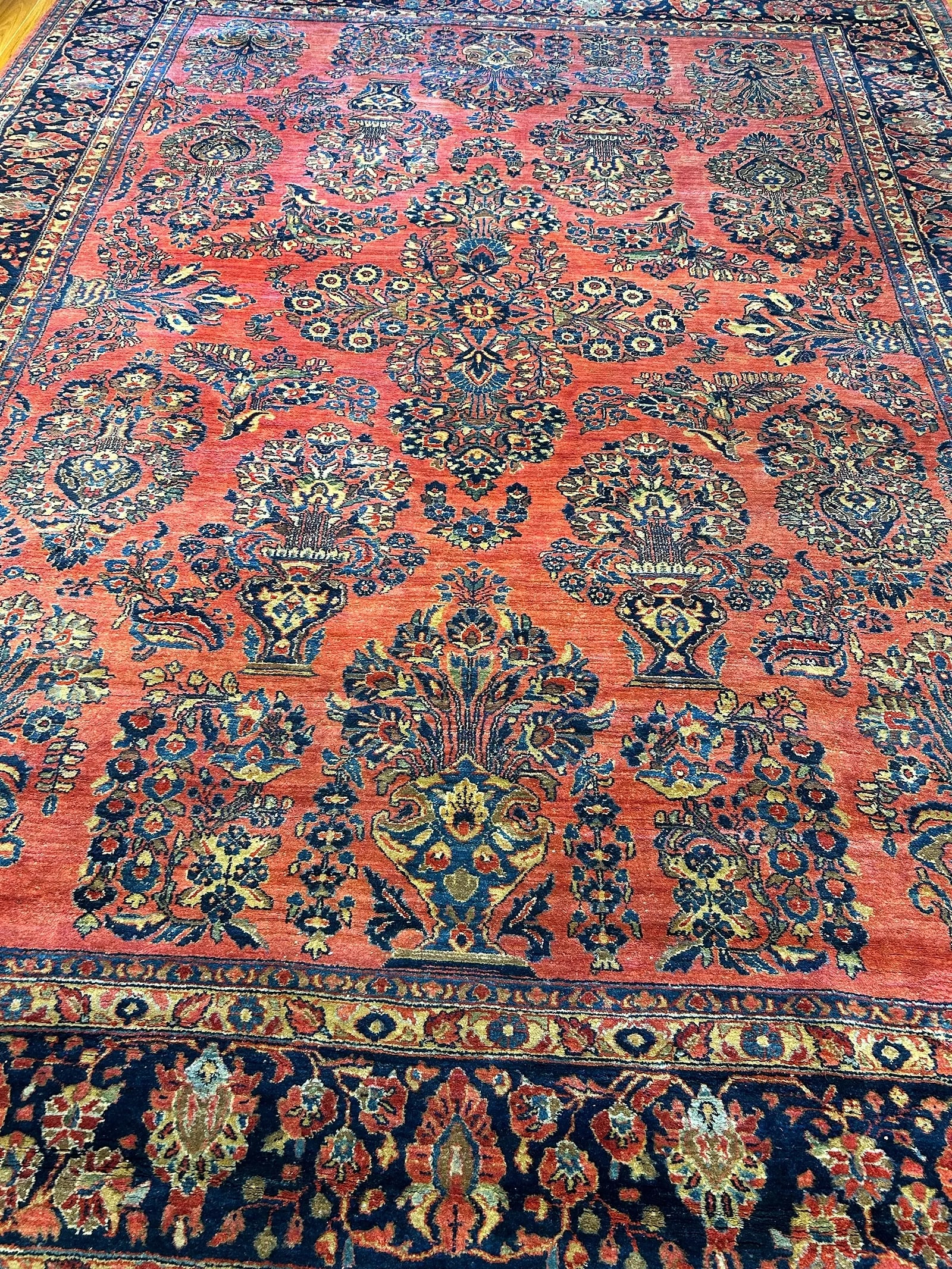 Antique Persian Sarouk room size rug - 14