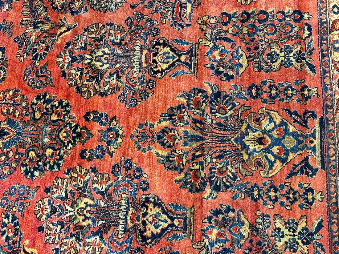 Antique Persian Sarouk room size rug - 15
