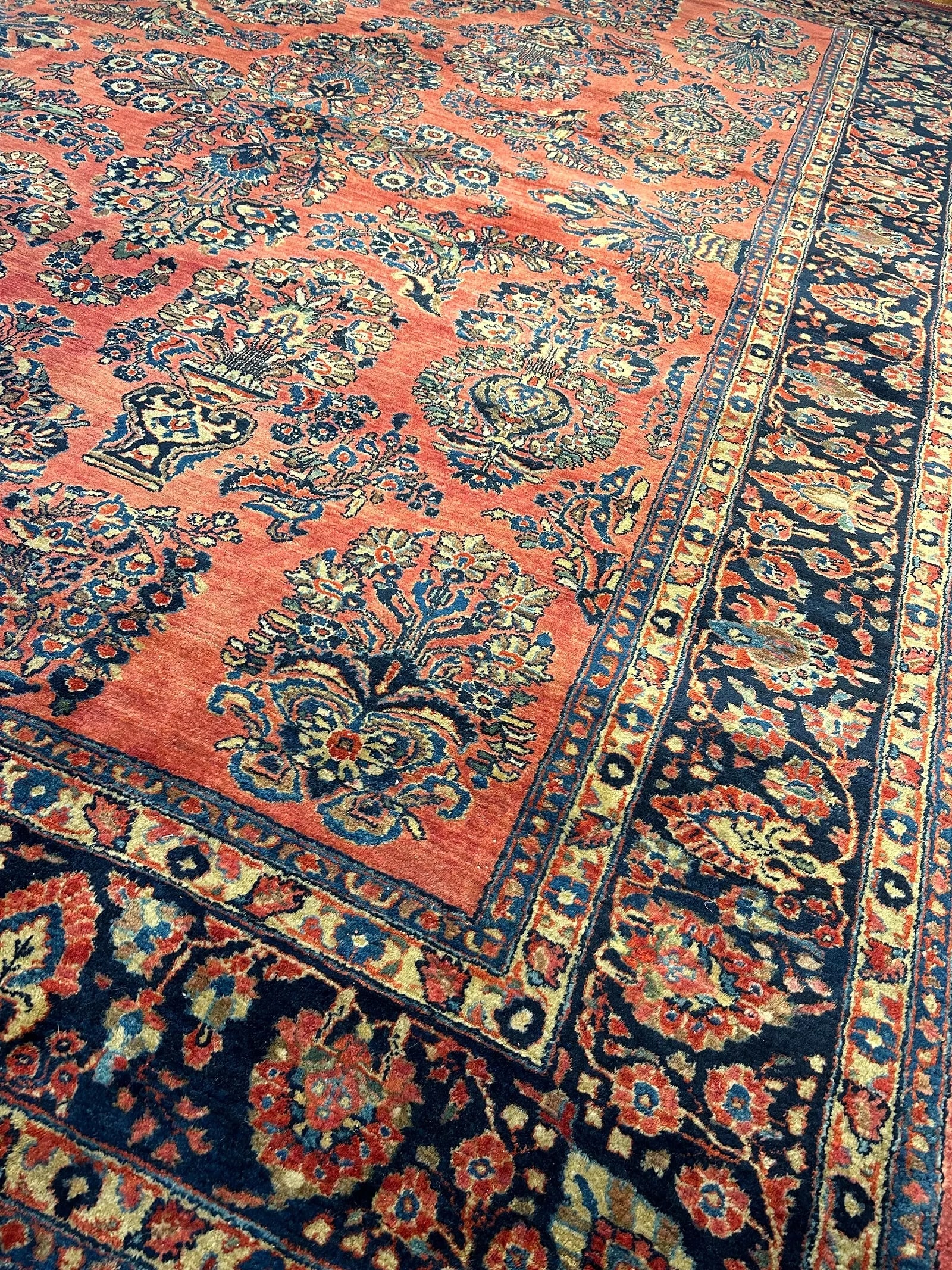 Antique Persian Sarouk room size rug - 8