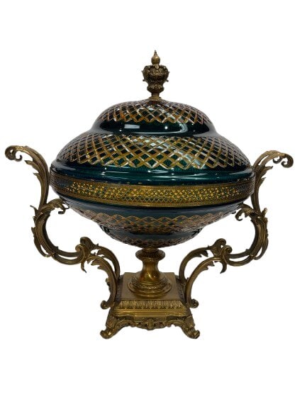 A Bohemian Cut glass Ormolu Mounted Centerpiece Cassolettes (1 of 20)