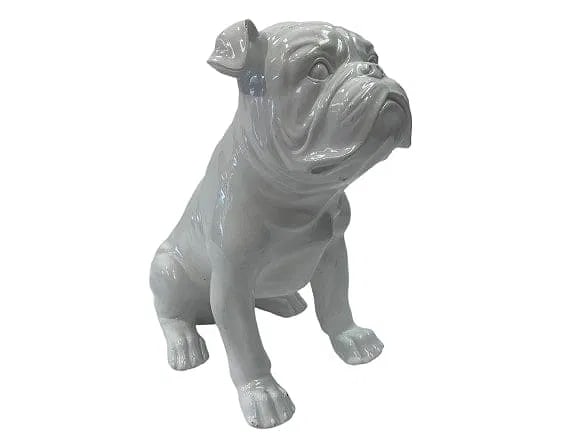 An English Bulldog statue life size 18 inches tall: An English Bulldog statue life size Standing almost 18 inches tall. A charming and decorative British Bulldog made of Resin type composite material.
