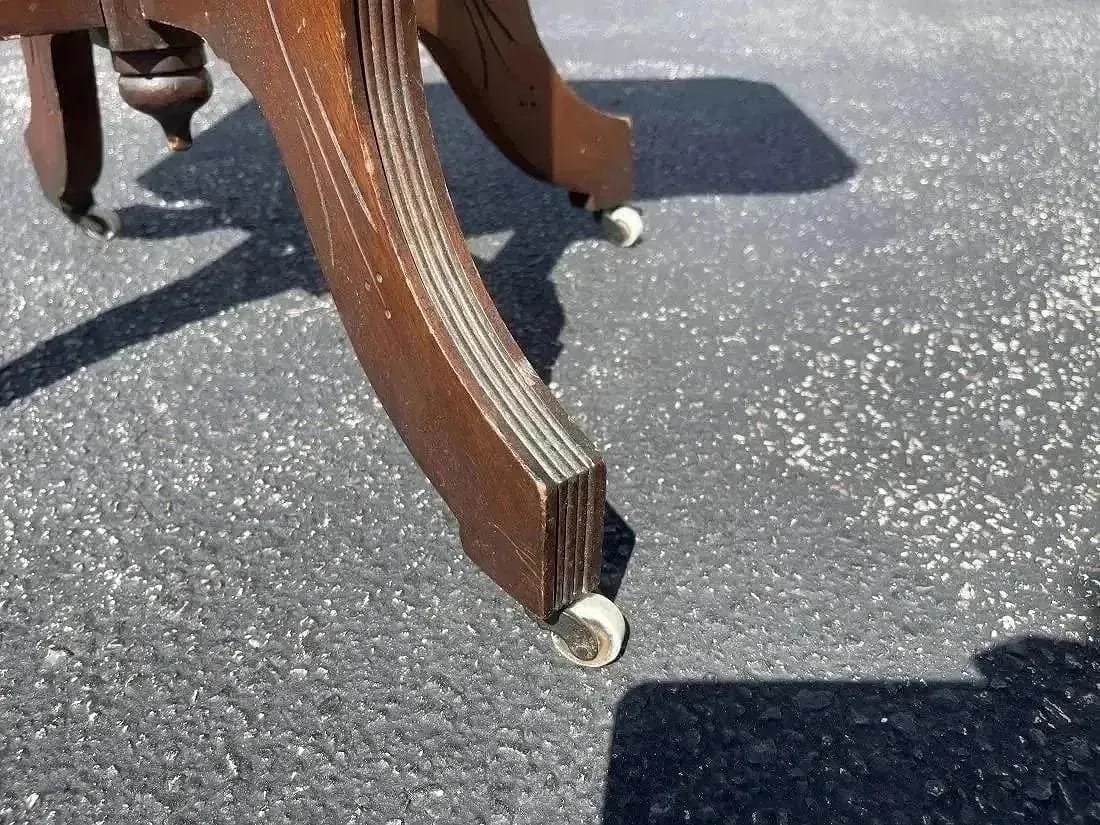 A Victorian Walnut Table with Marble Top - 13