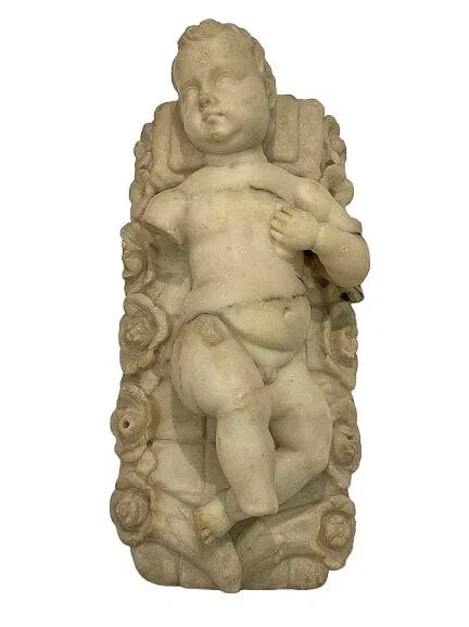 Important 18th Century Italian white carrera marble statue of baby Christ: Important 18th Century Italian white Carrera Marble statue of Baby Christ. Measuring 13 inches long by 5 inches wide and 5 1/2 inches high.A finely hand carved white marble statue with black veins
