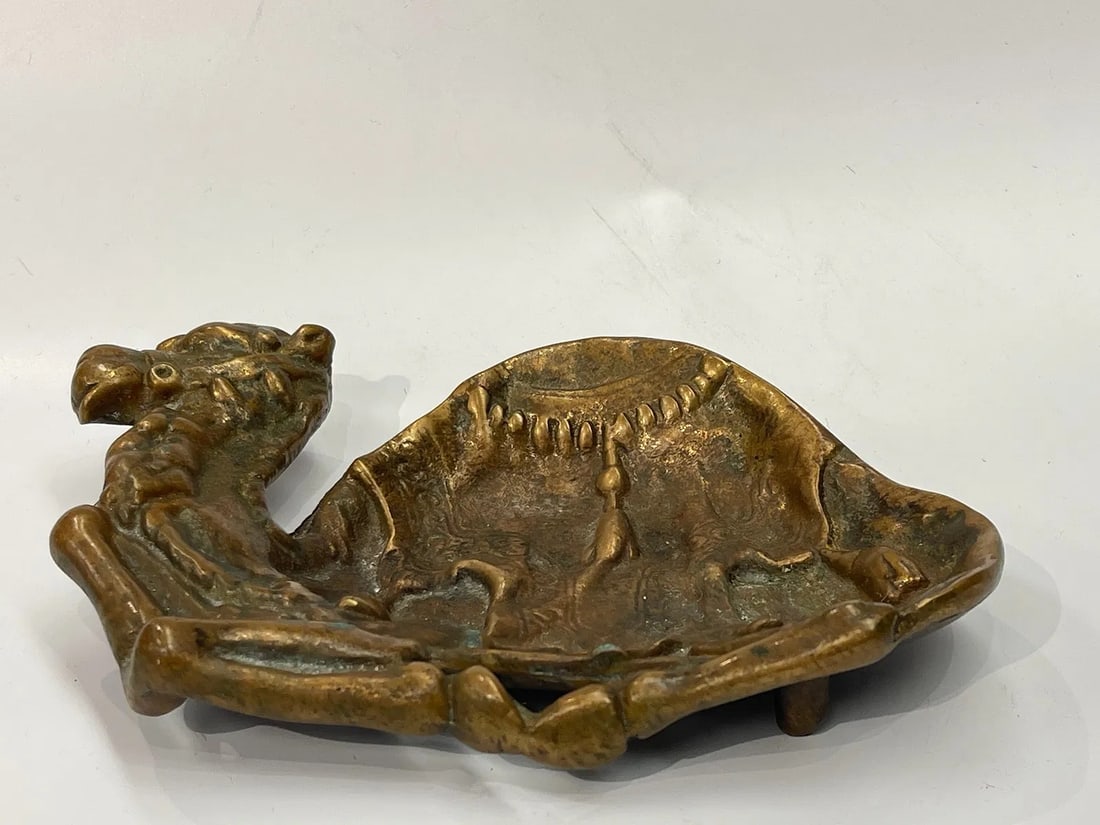 A Solid Bronze Camel decorative bowl - 3