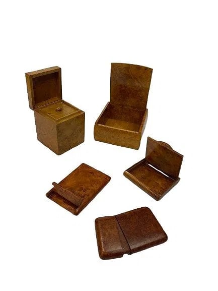 Collection Five Burl trinket & card boxes (1 of 18)