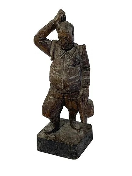 Antique Hand carved Spanish wood statue: Antique Hand carved Spanish wood statue. Standing 6 inches tall.