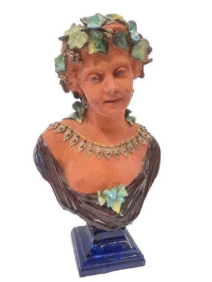Important terracotta glazed European Art Nouveau Bust (1 of 20)