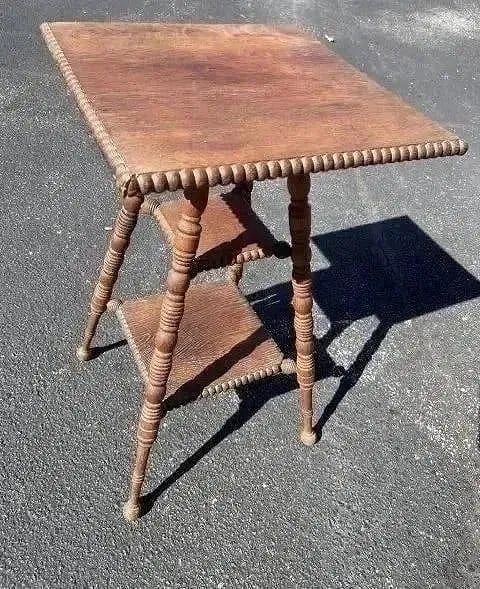 Antique Oak Square Table - 2